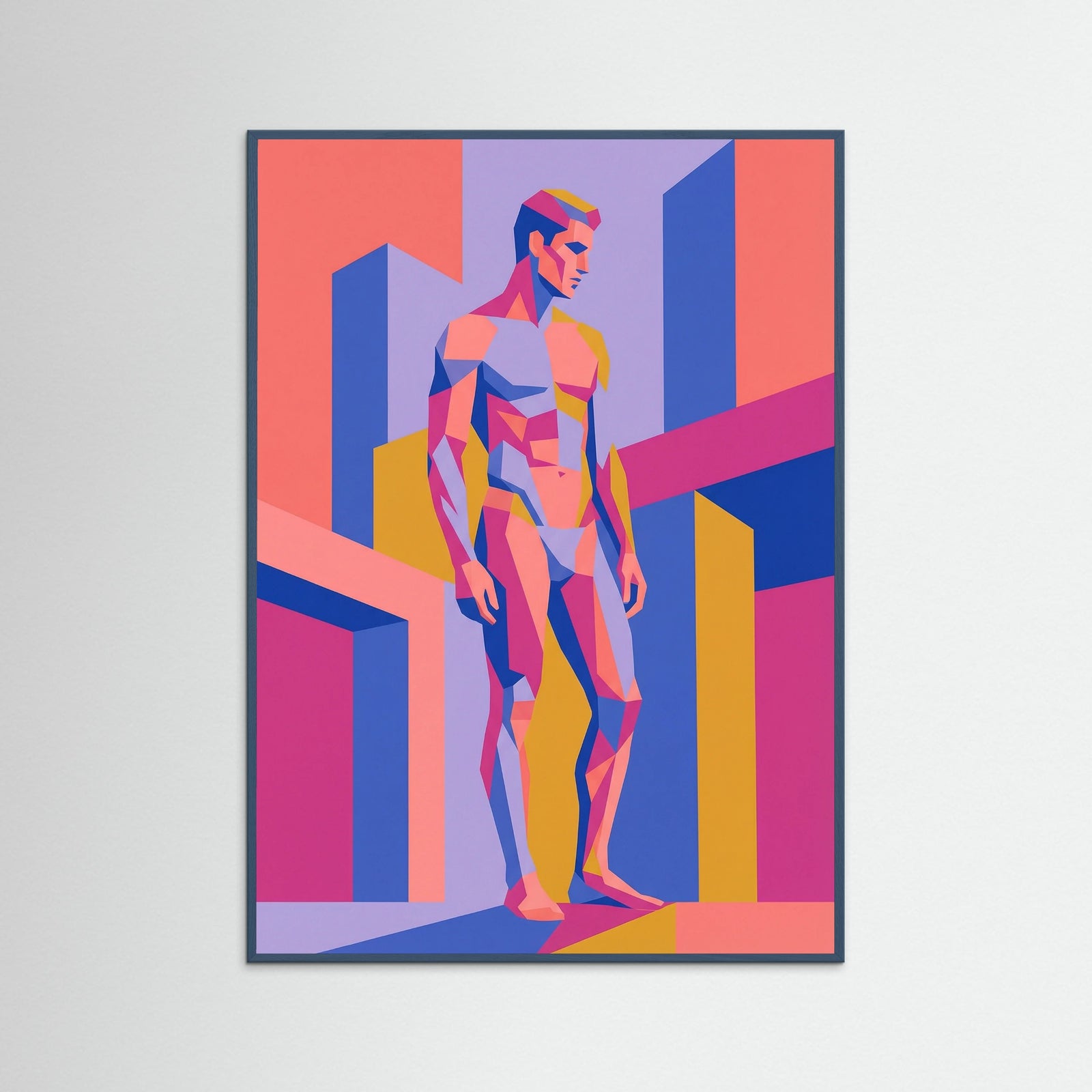 Teal Wood Geometric Serenity