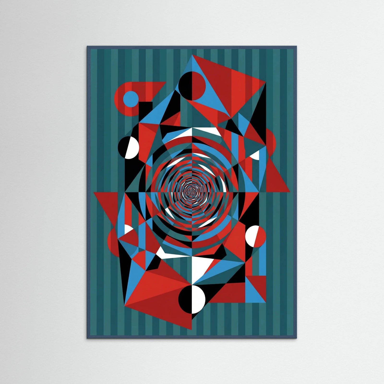 Teal Wood Geometric Symphony