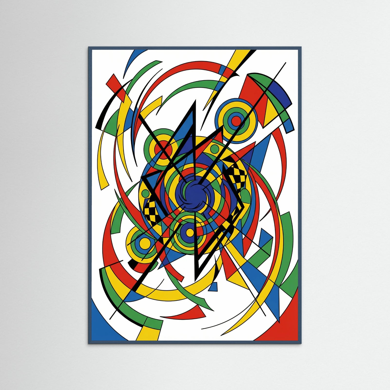 Teal Wood Geometric Symphony