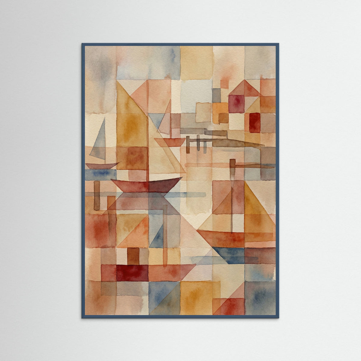 Teal Wood Geometric Village