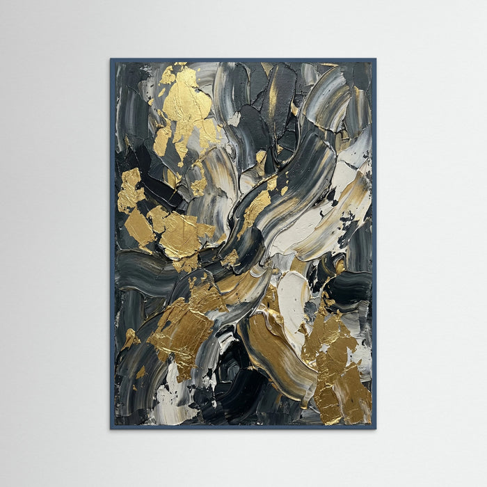 Teal Wood Gilded Stratum