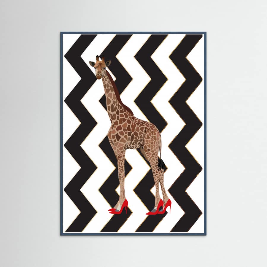 Plakat Giraffe Heels zigzag – plakat i druk artystyczny