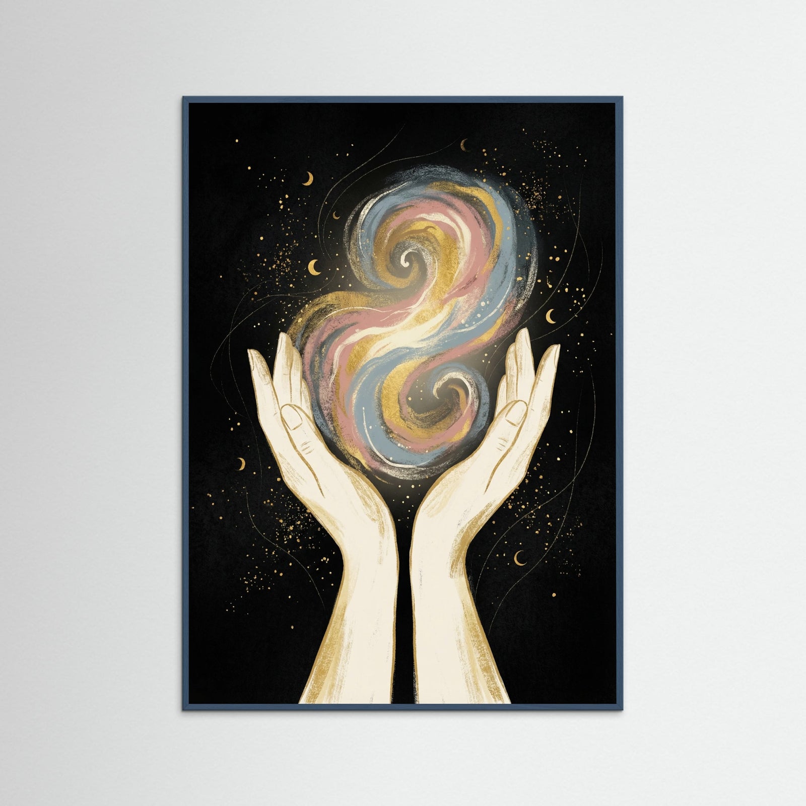 Teal Wood Golden Contemplation