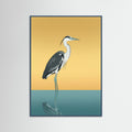 Teal Wood Golden Crane Procession