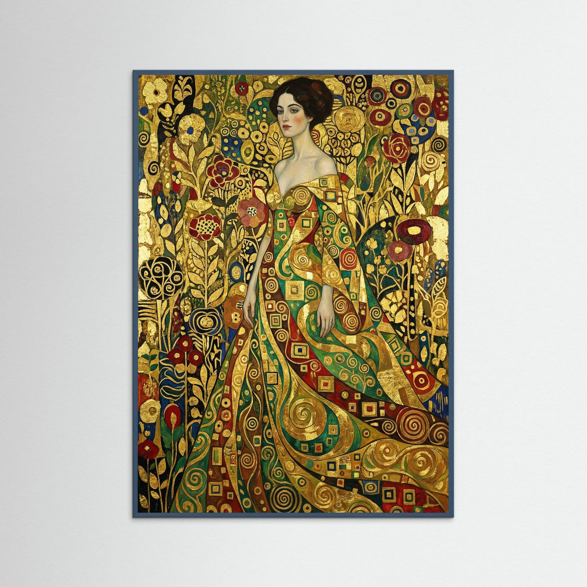 Teal Wood Golden Embrace