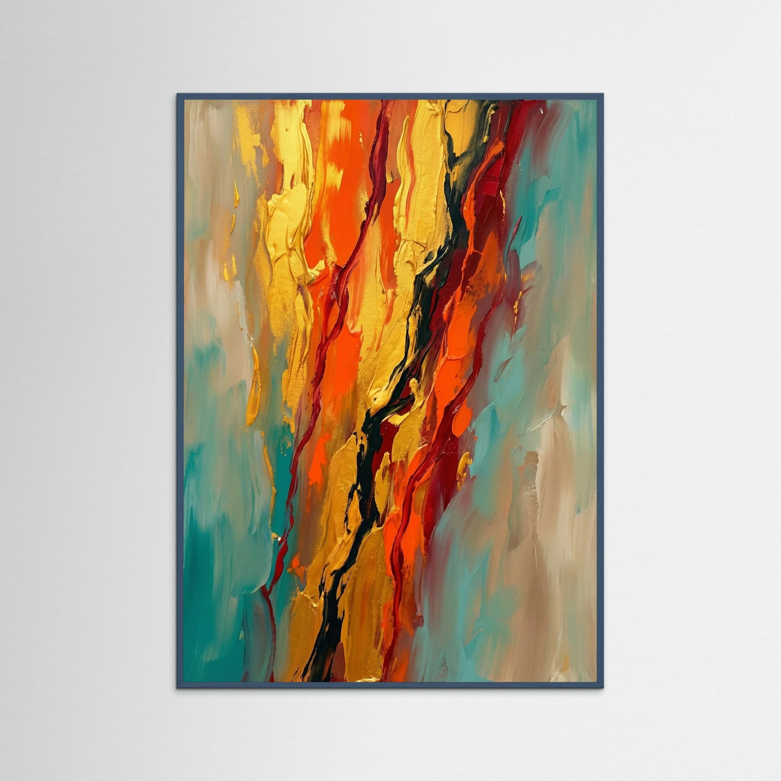 Teal Wood Golden Flow