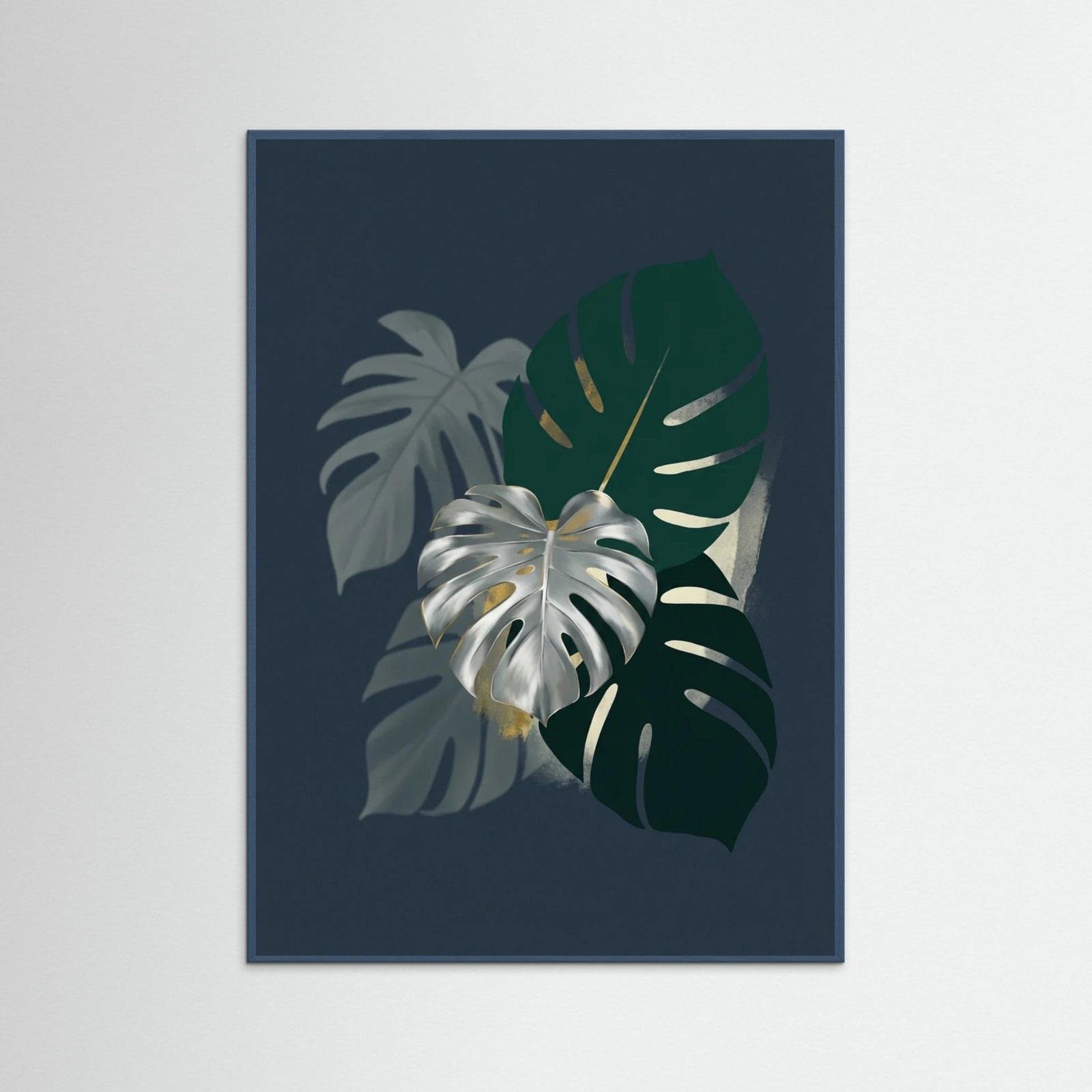 Teal Wood Golden Frond