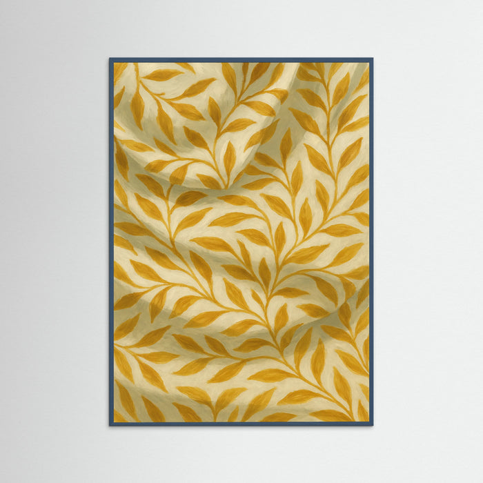 Teal Wood Golden Leaves