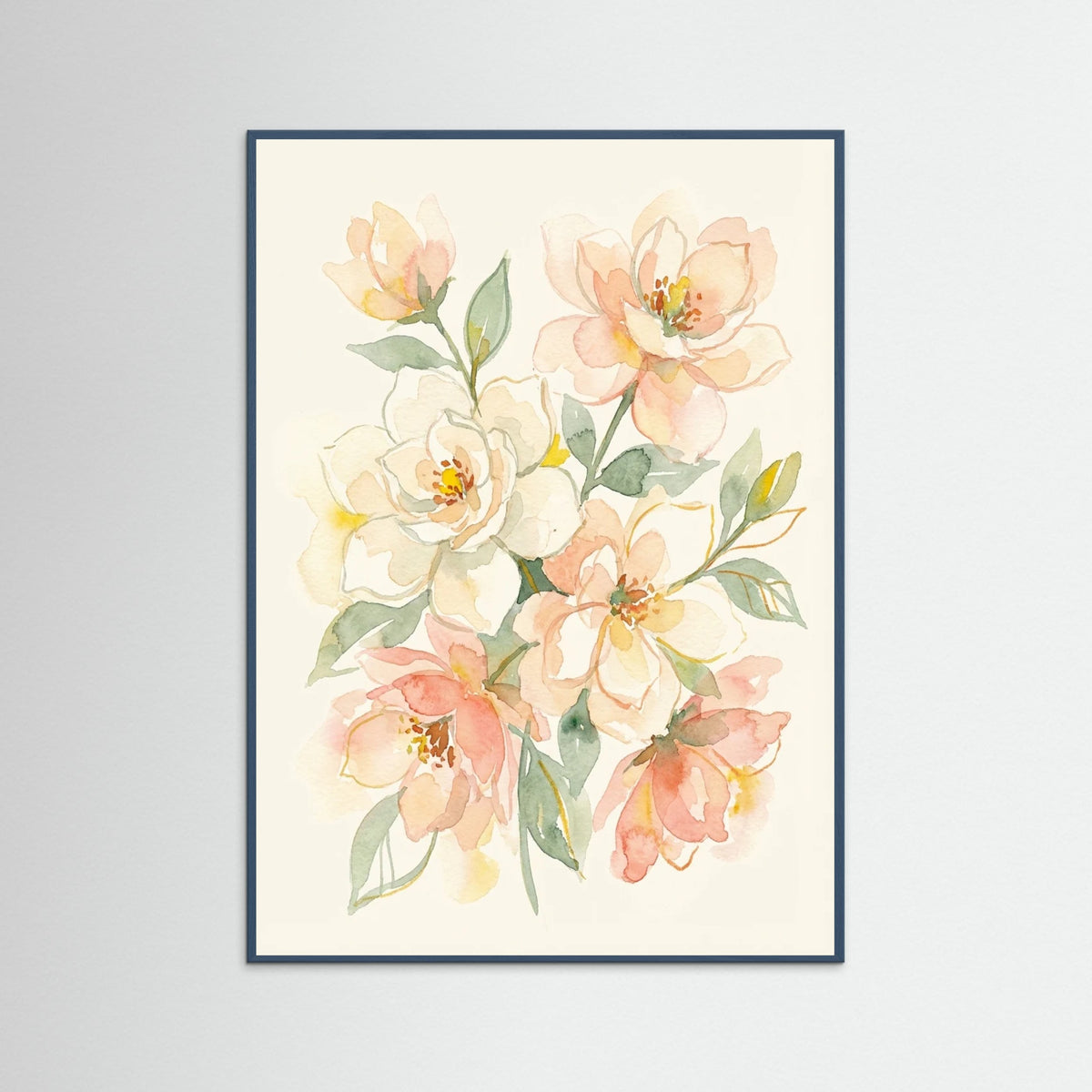 Teal Wood Golden Poppies