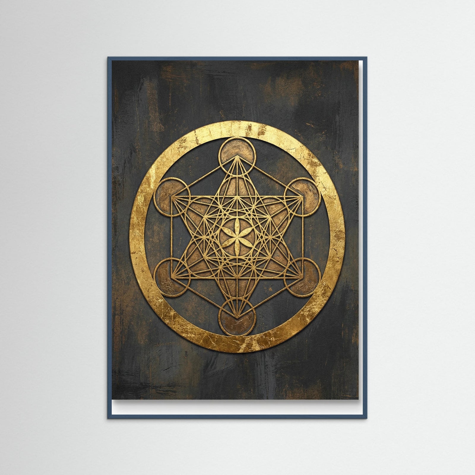 Teal Wood Golden Sacred Geometry