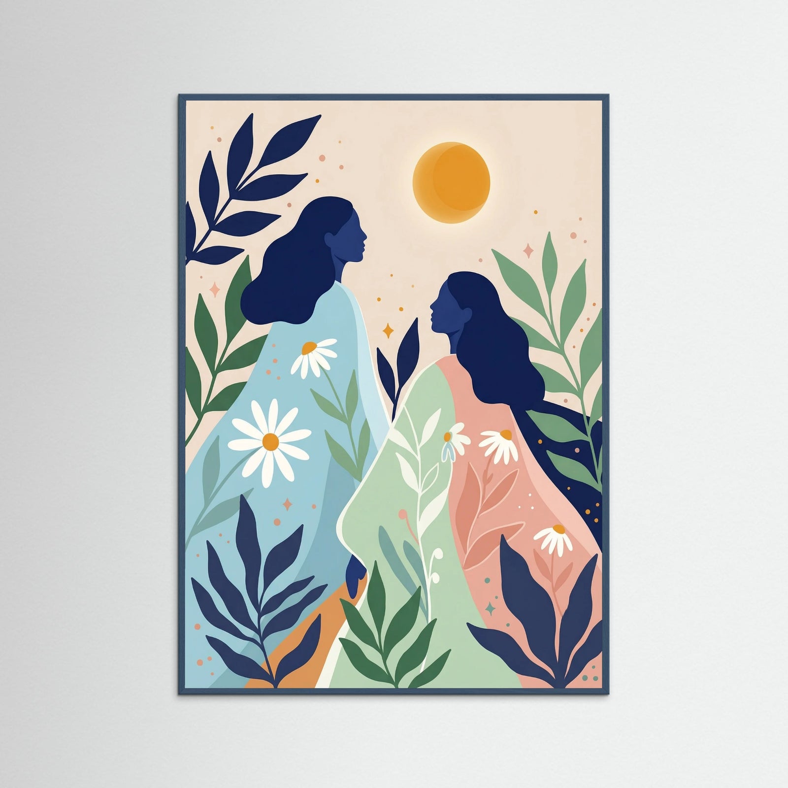 Teal Wood Golden Sun Embrace