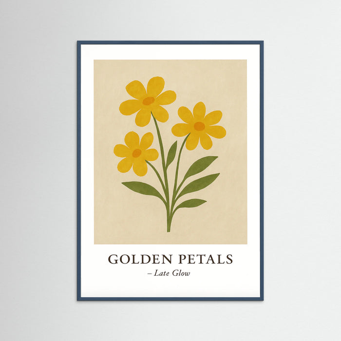 Teal Wood Golden petals