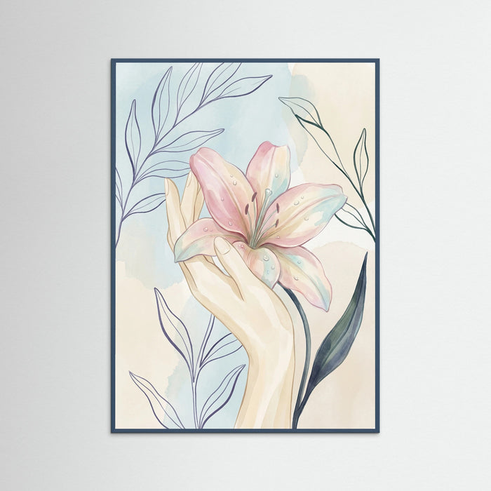Teal Wood Graceful Bloom