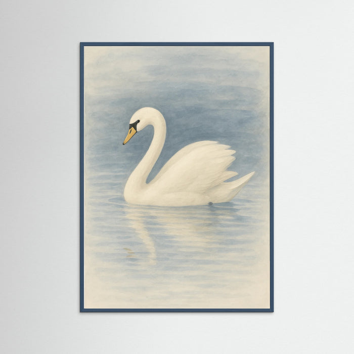 Teal Wood Graceful Swan