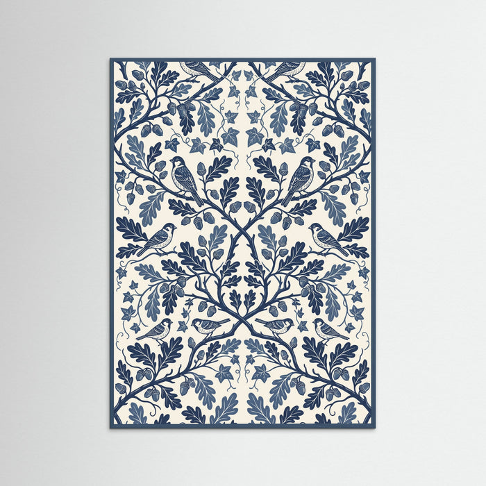 Teal Wood Grapevine Bloom Print
