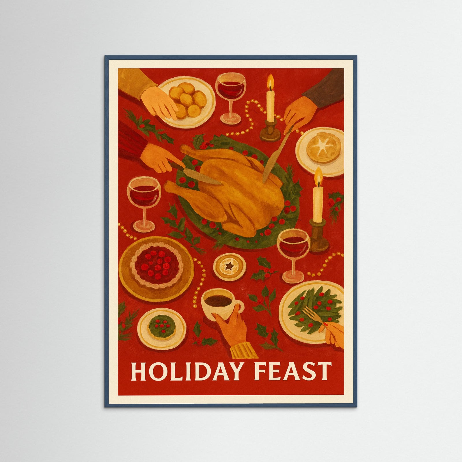 Teal Wood Holiday Feast