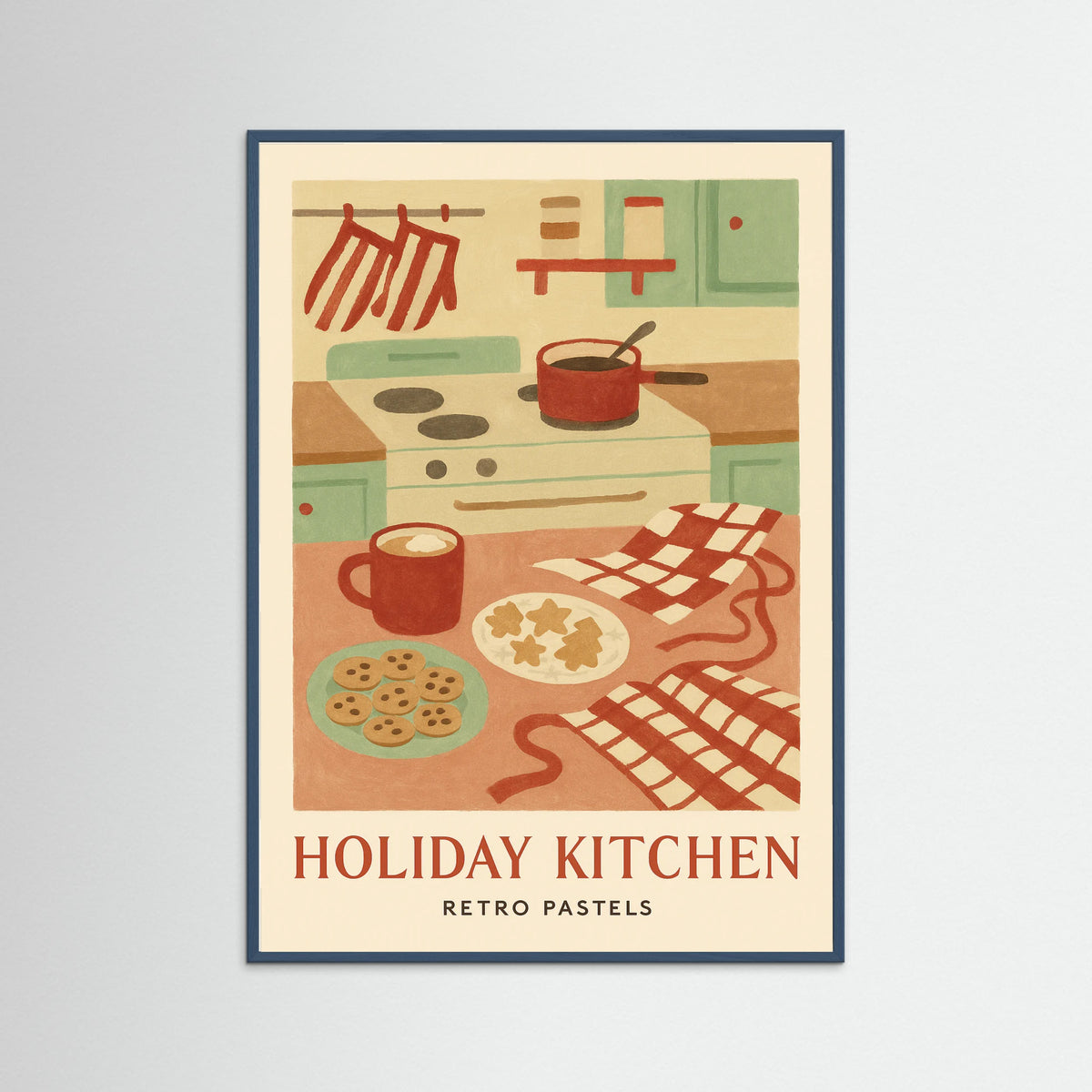 Teal Wood Holiday Kitchen