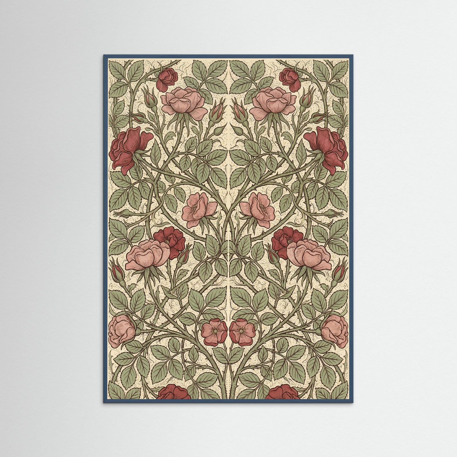 Teal Wood Honeysuckle Pattern 1876