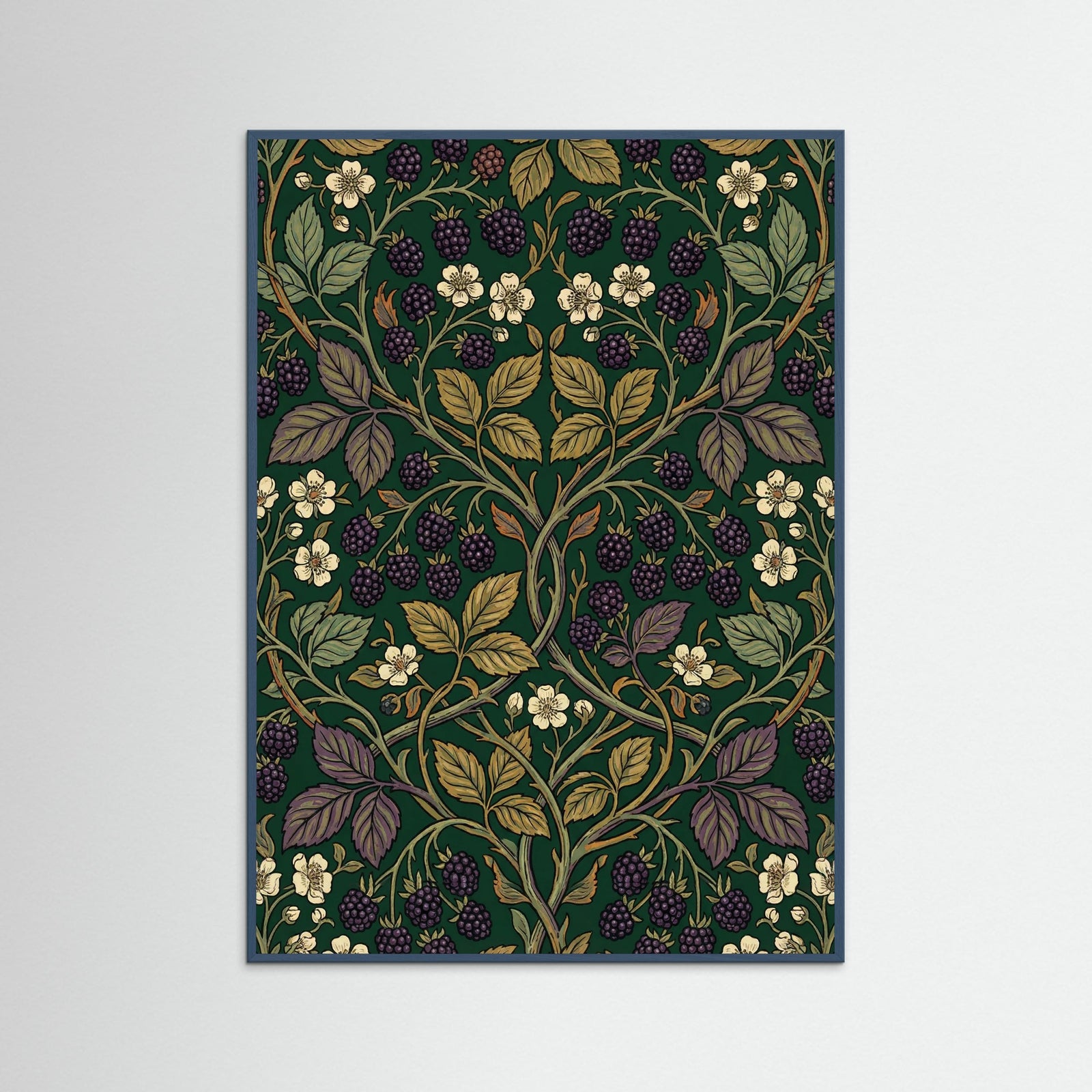 Teal Wood Honeysuckle Pattern
