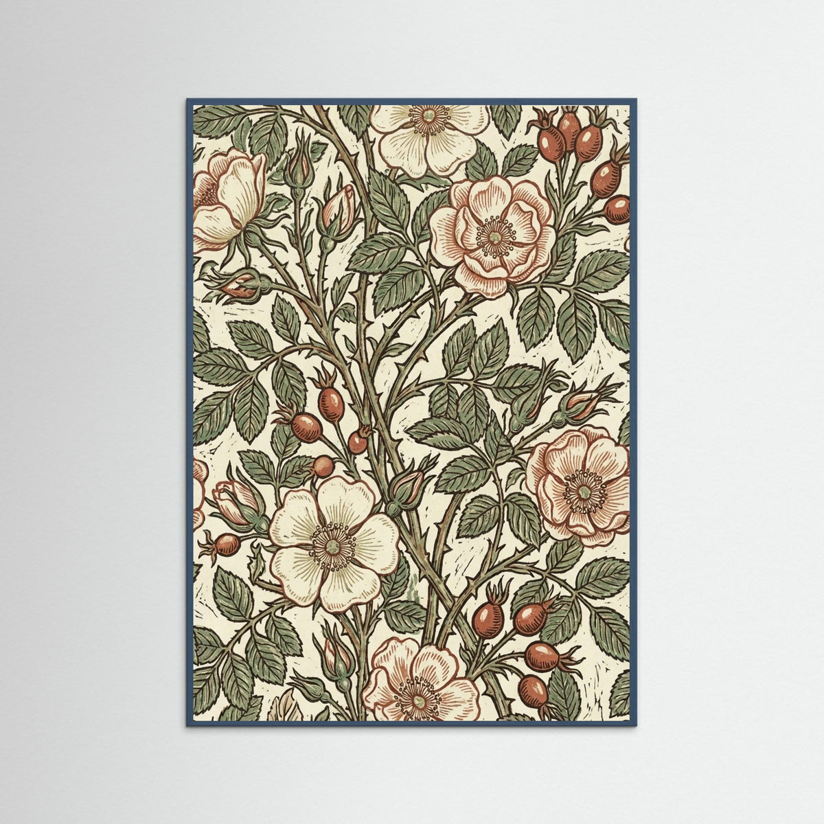 Teal Wood Honeysuckle Scroll