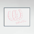 Horseshoe Wild and Free Pink Poster – plakat og kunsttryk
