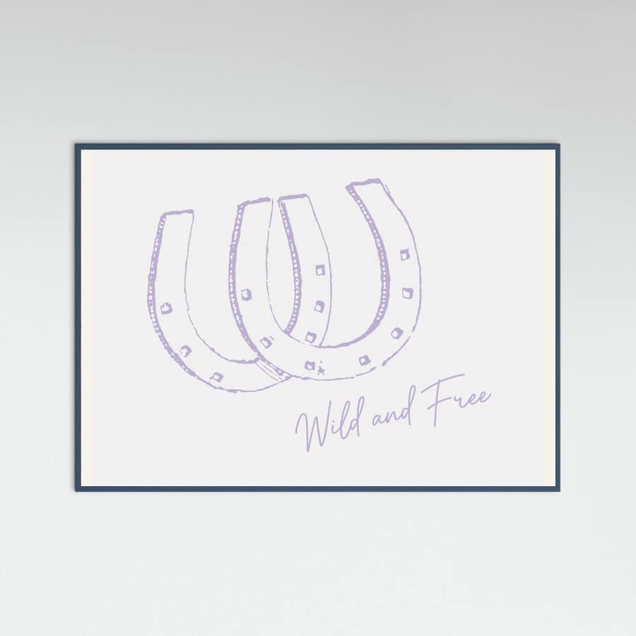 Horseshoe Wild and Free Purple Poster – Poster und Kunstdruck