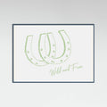 Horseshoe Wild and Free Sage Green Poster – plakat og kunsttryk