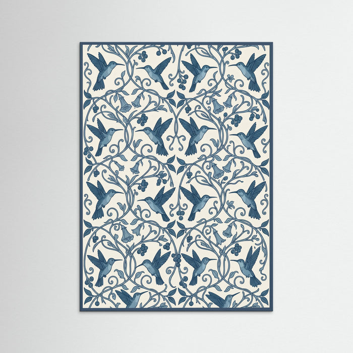 Teal Wood Indigo Botanical Pattern