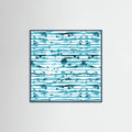 Póster Indigo Teal Line Splatter Watercolor – póster e impresión artística