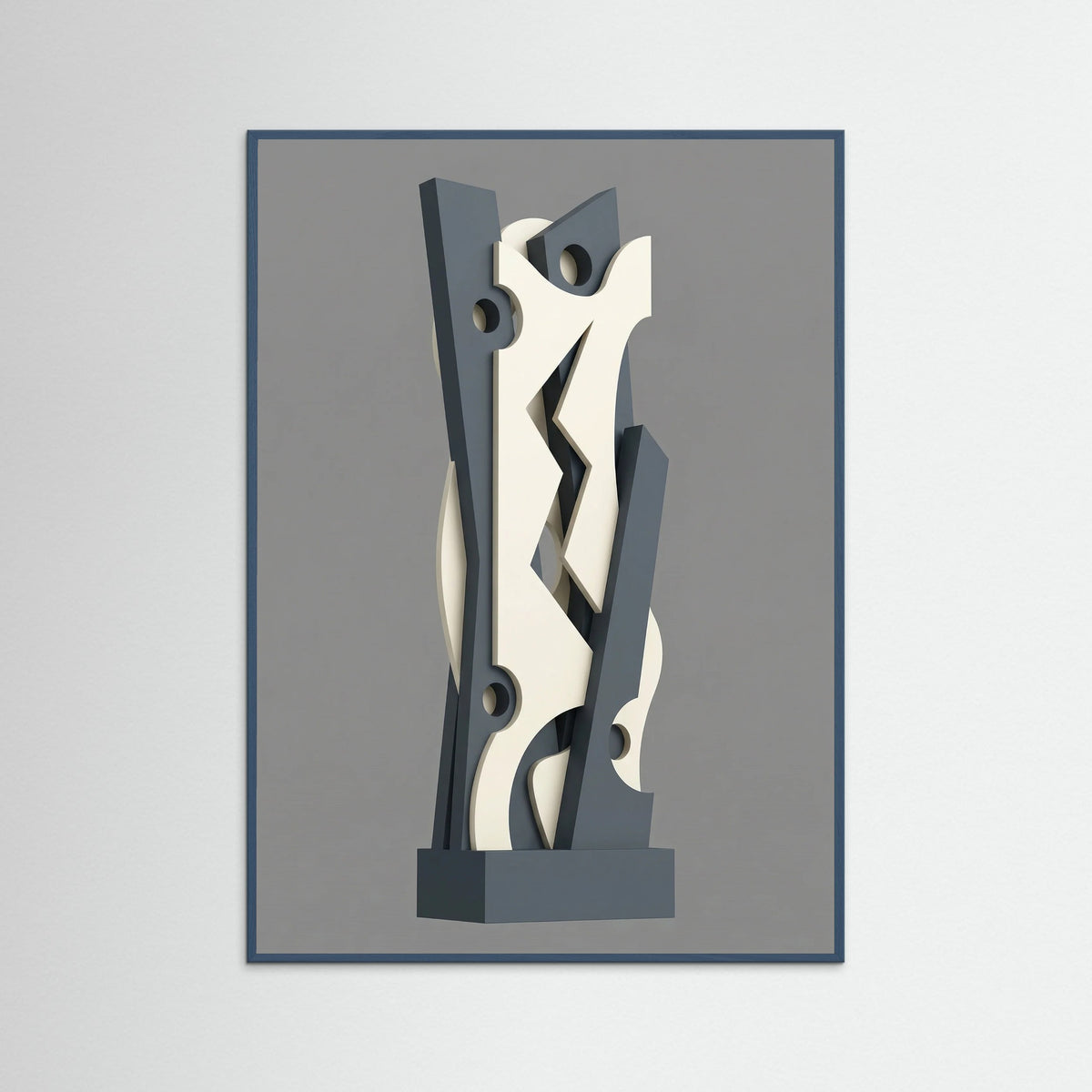 Teal Wood Interlocked Forms