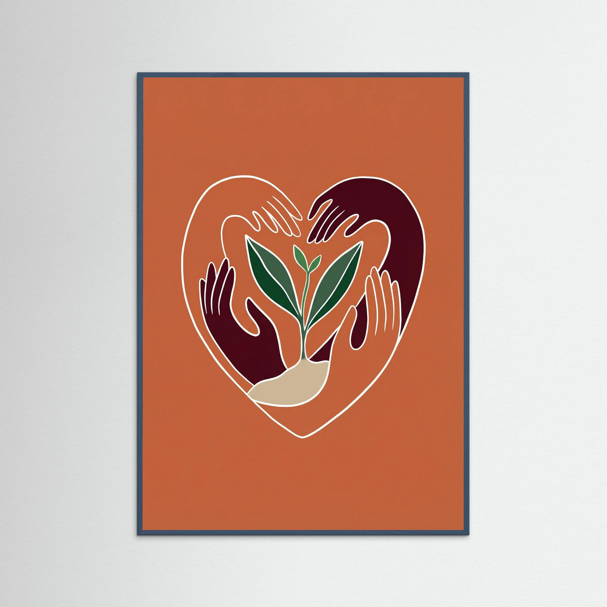 Teal Wood Intertwined Forms Brown