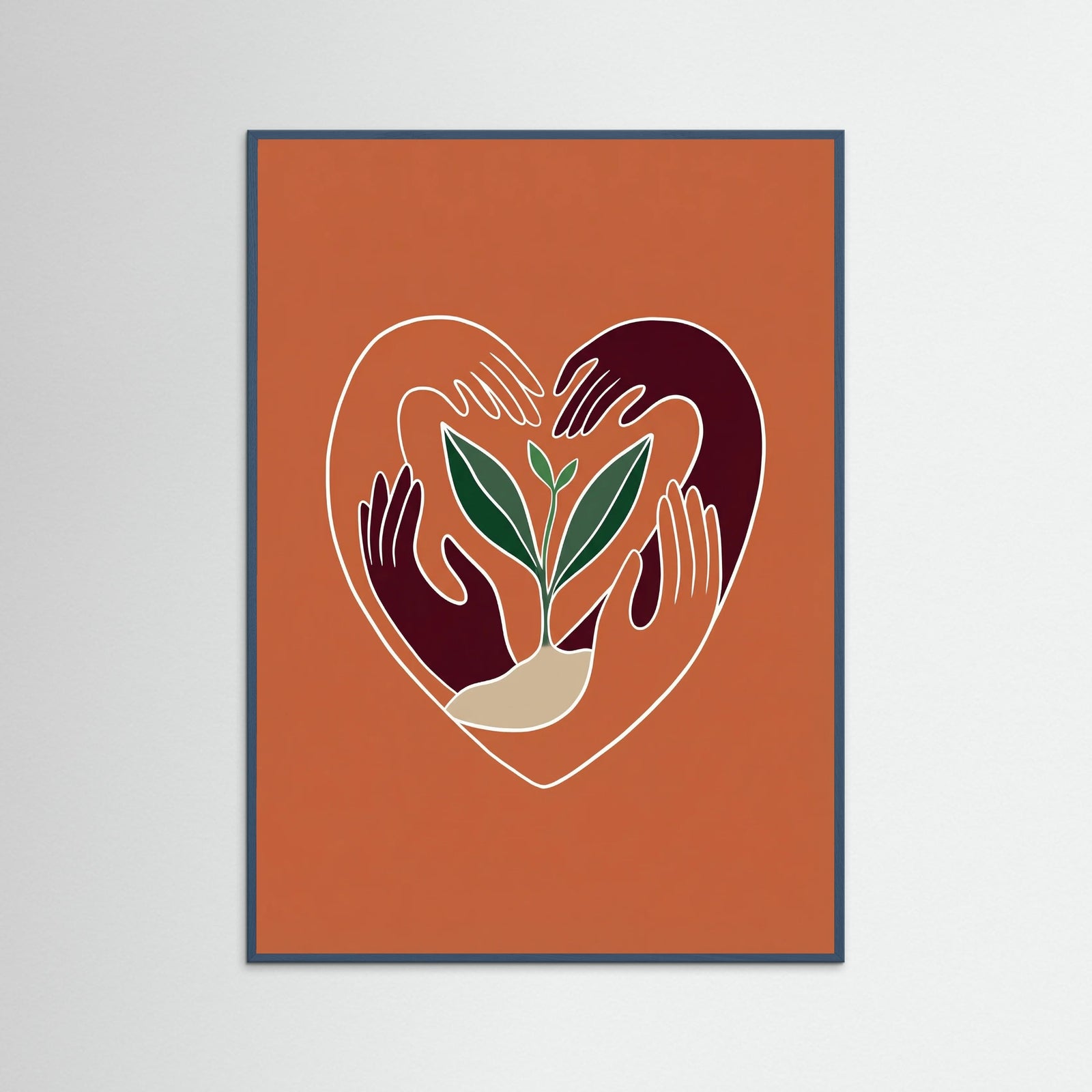 Teal Wood Intertwined Forms Brown