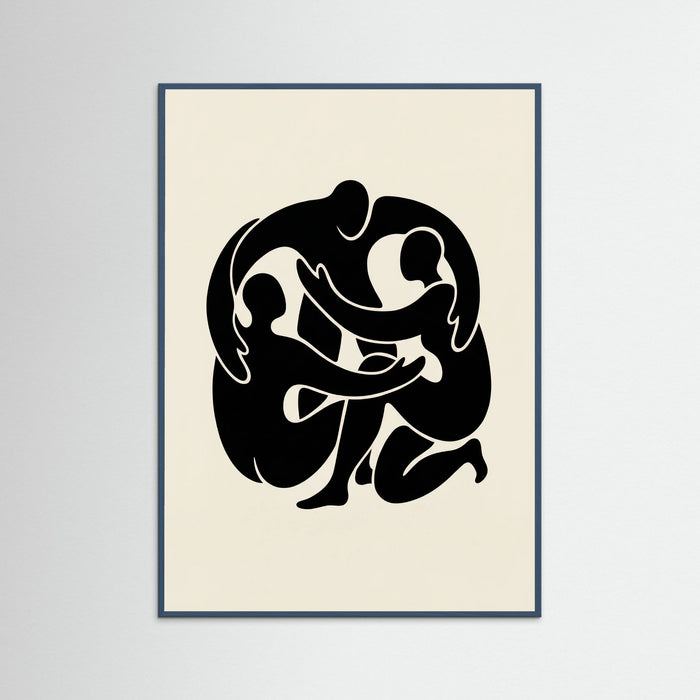 Teal Wood Intertwined Gaze Black