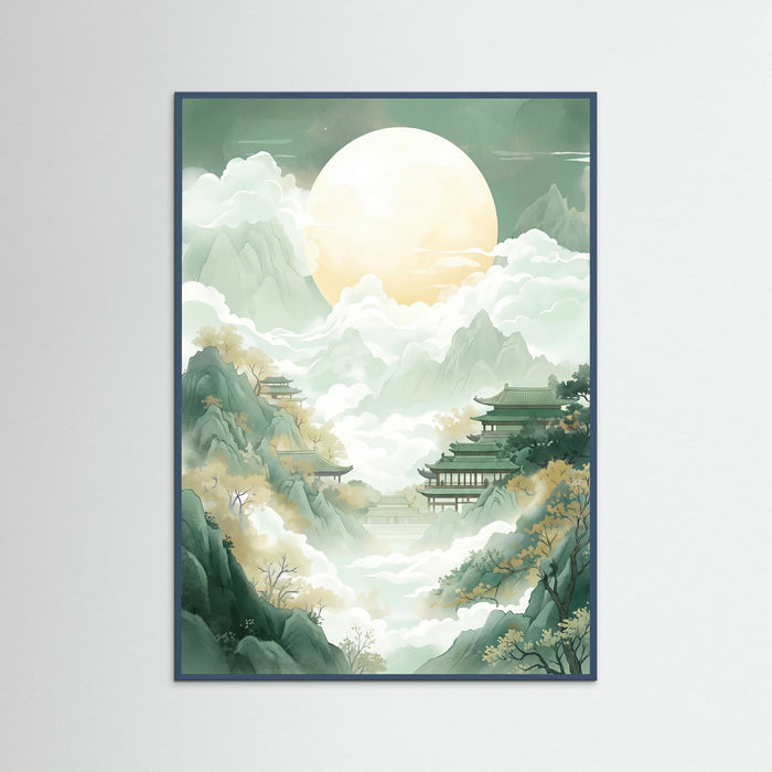 Teal Wood Jade Peaks Serenity