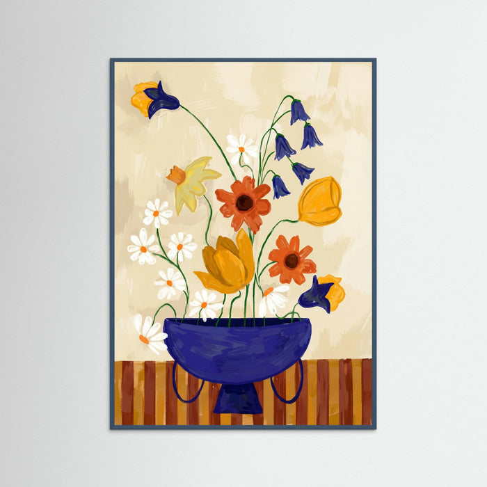 Teal Wood Joyful Bloom Vase