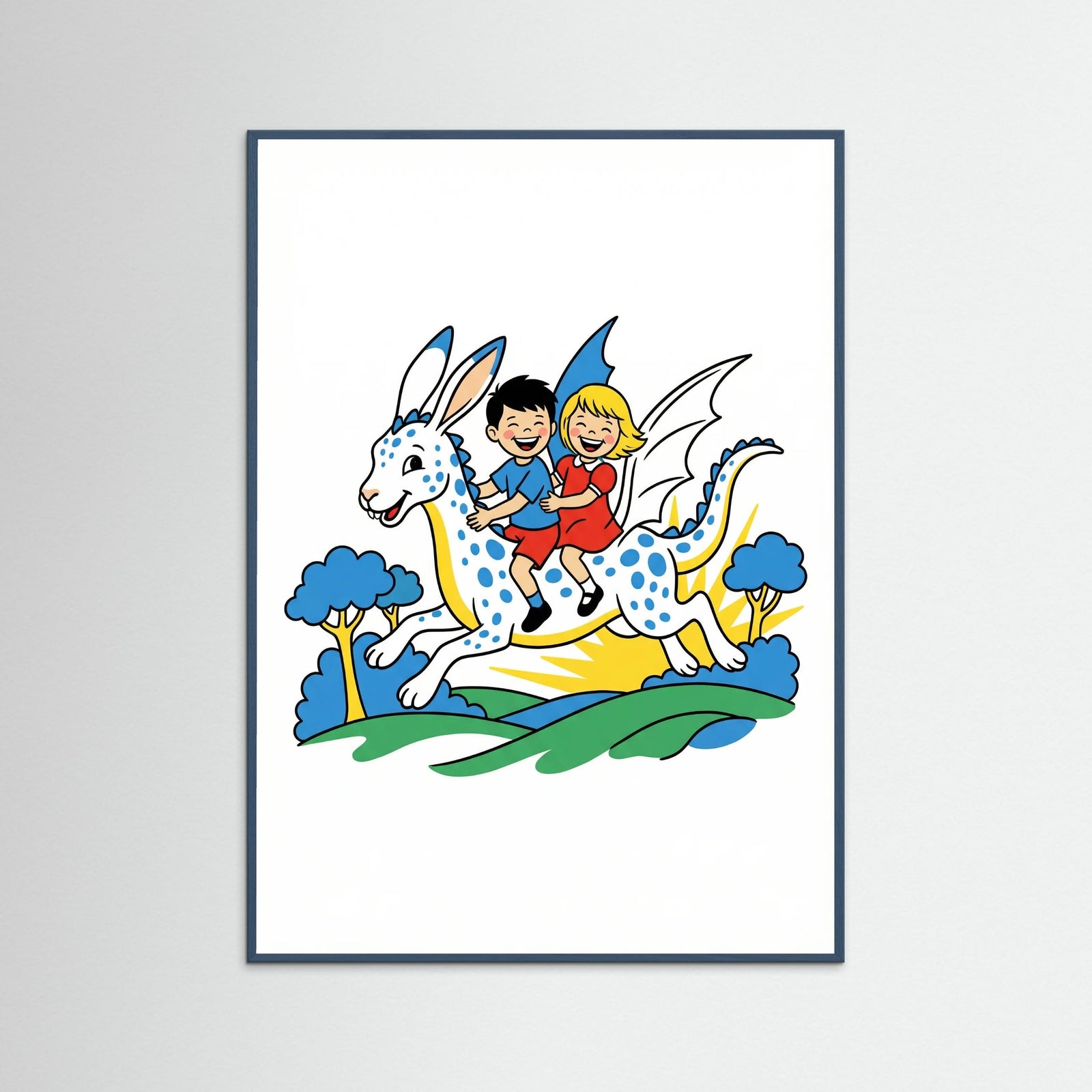 Teal Wood Joyful Horse Ride