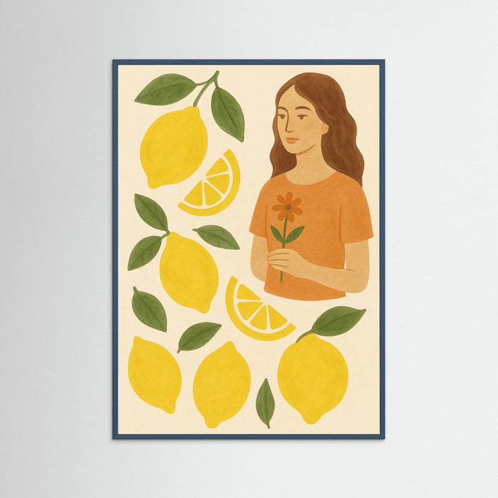 Teal Wood Lemon Artwork