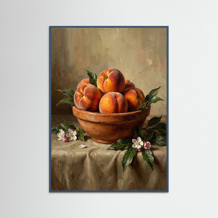 Teal Wood Lemon Bowl Still Life