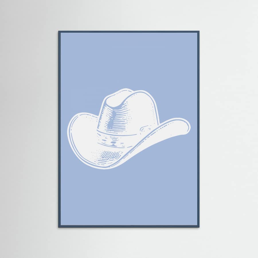 Light Blue Cowboy Hat Poster – plakat og kunsttryk