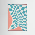 Teal Wood Line Drying Fabric In the Wind Poster