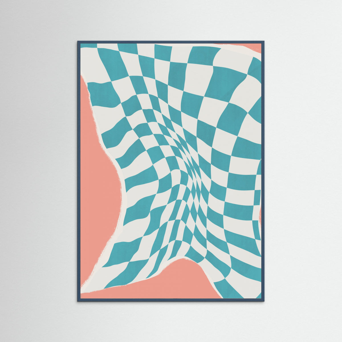 Teal Wood Line Drying Fabric In the Wind Poster