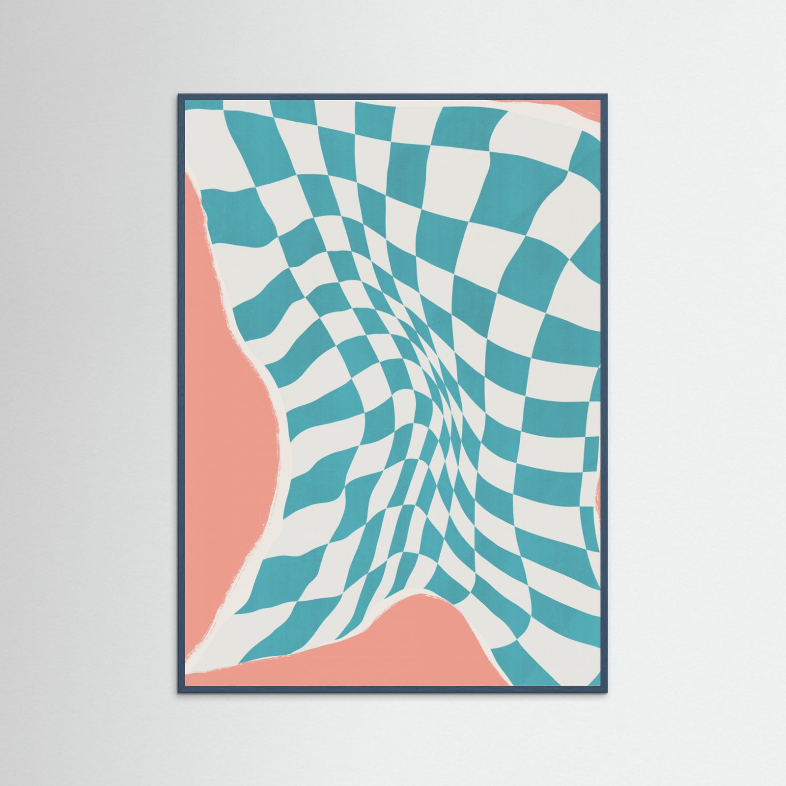 Teal Wood Line Drying Fabric In the Wind Poster