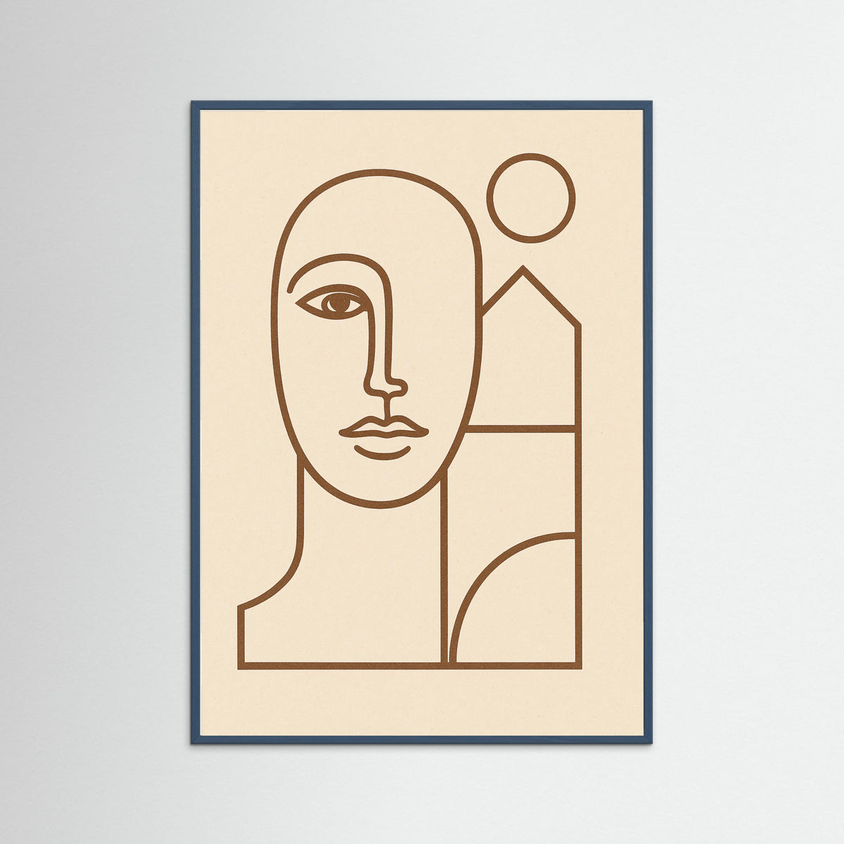 Teal Wood Line Portrait