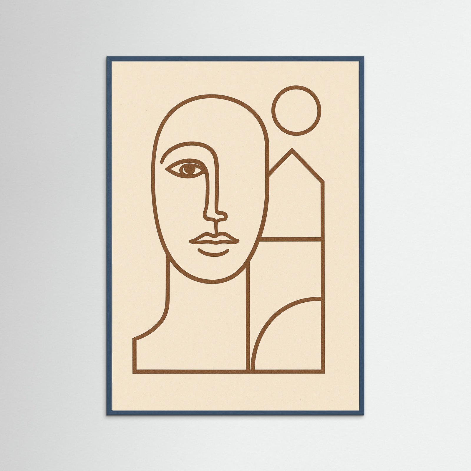 Teal Wood Line Portrait