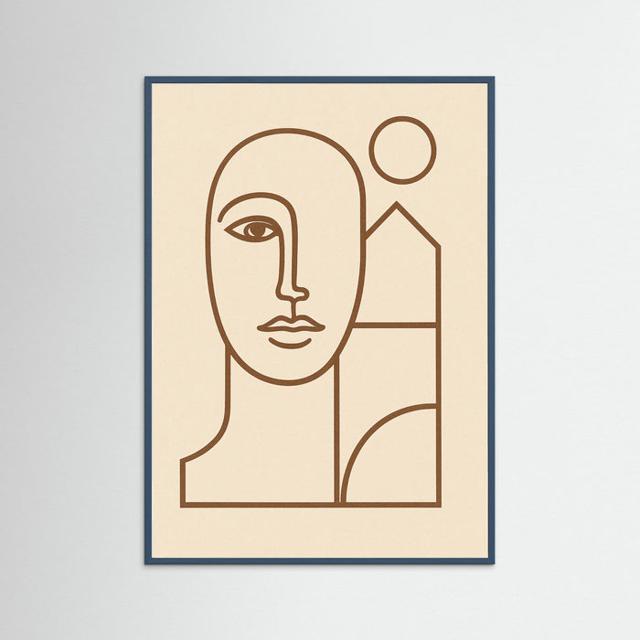 Teal Wood Line Portrait