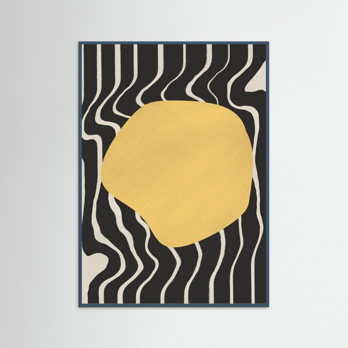 Teal Wood Liquid Yellow Poster