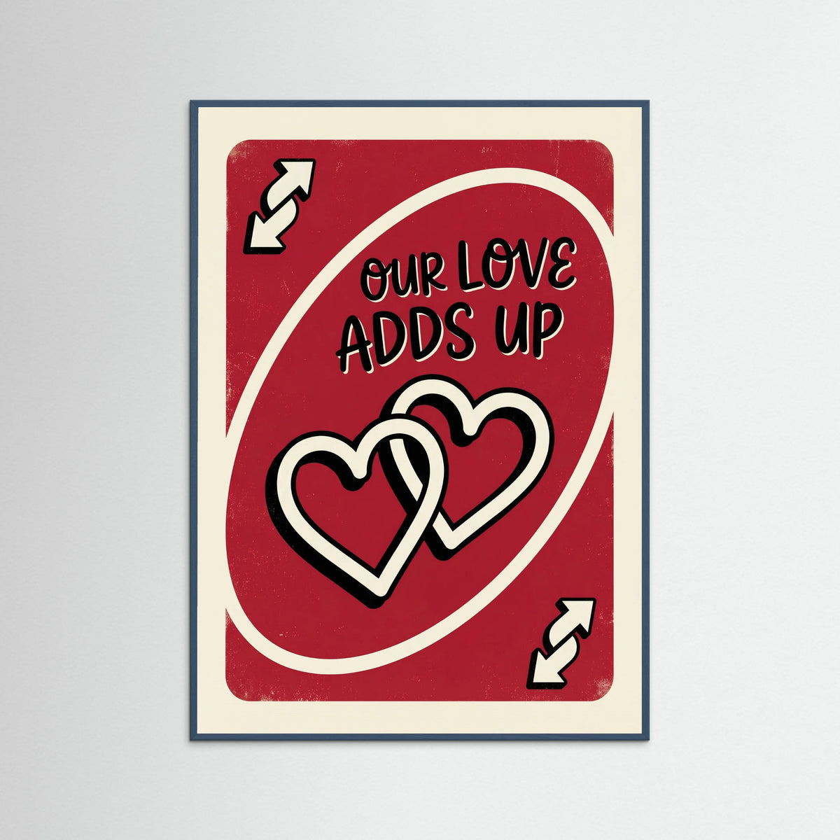 Teal Wood Love Reverse Card