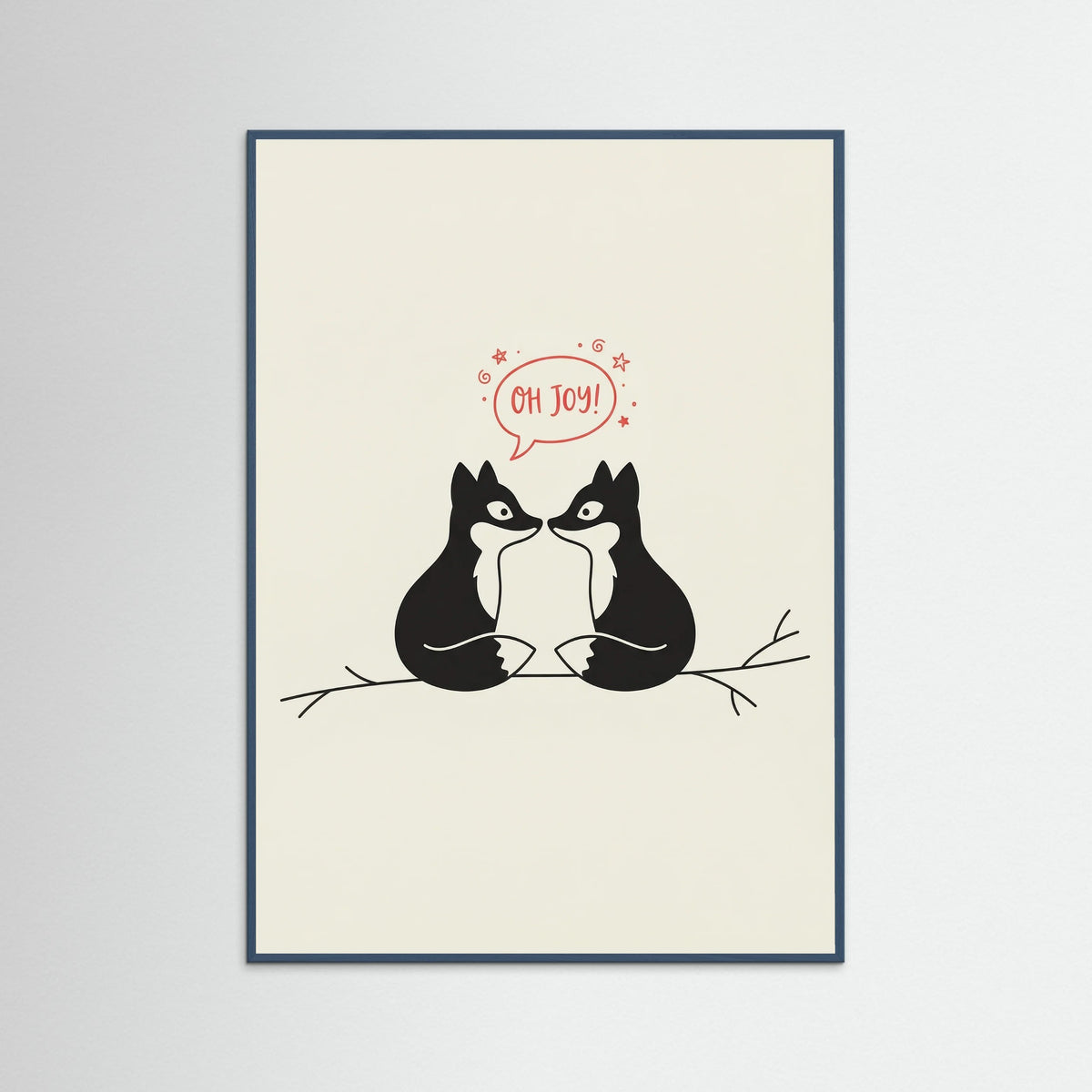 Teal Wood Lovebirds Whimsical