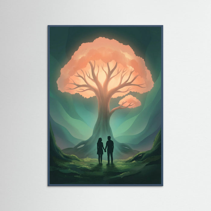 Teal Wood Lunar Embrace
