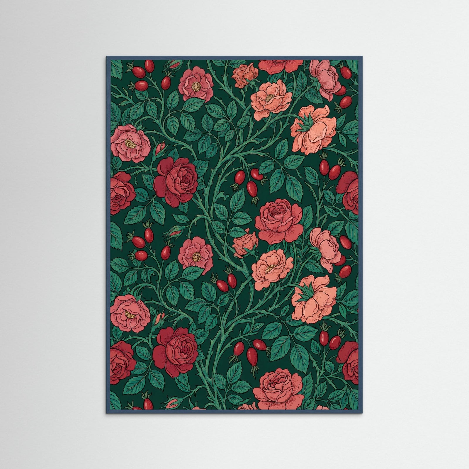 Teal Wood Lush Fruit Vines